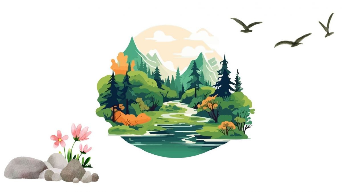 Eine Illustration zeigt Natur.